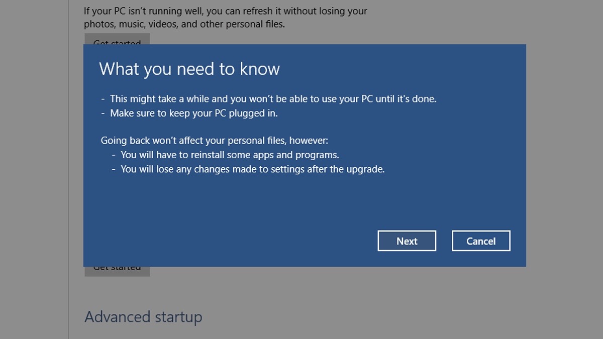 Downgrade Windows - Step 5